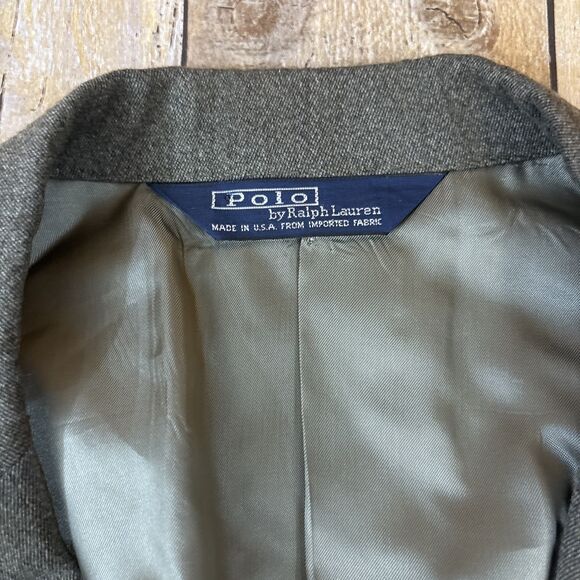 Polo Ralph Lauren Olive Drab Blazer Sport Coat Suit Jacket Mens Size 44R - Picture 6 of 12